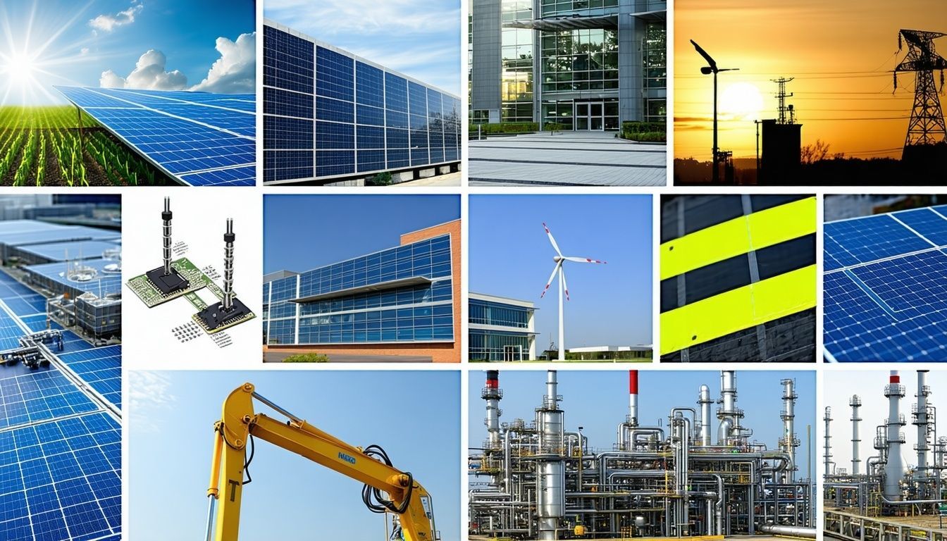 A collage of various industries Include semiconductor public safety utilities