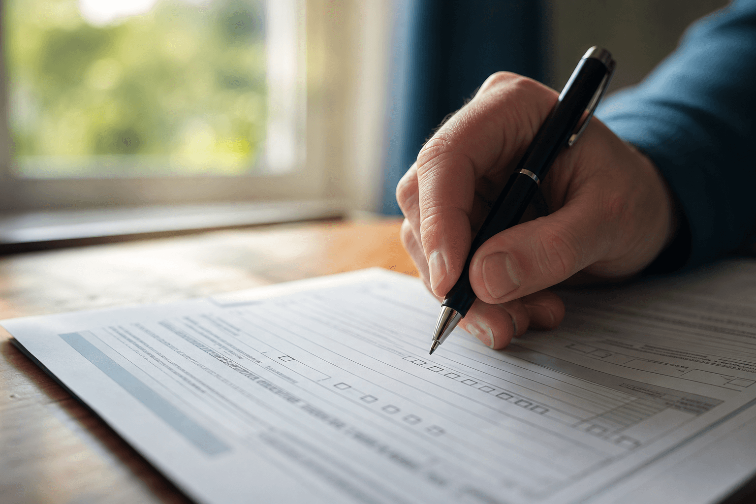 Credit Application Form on Modern Office Desk