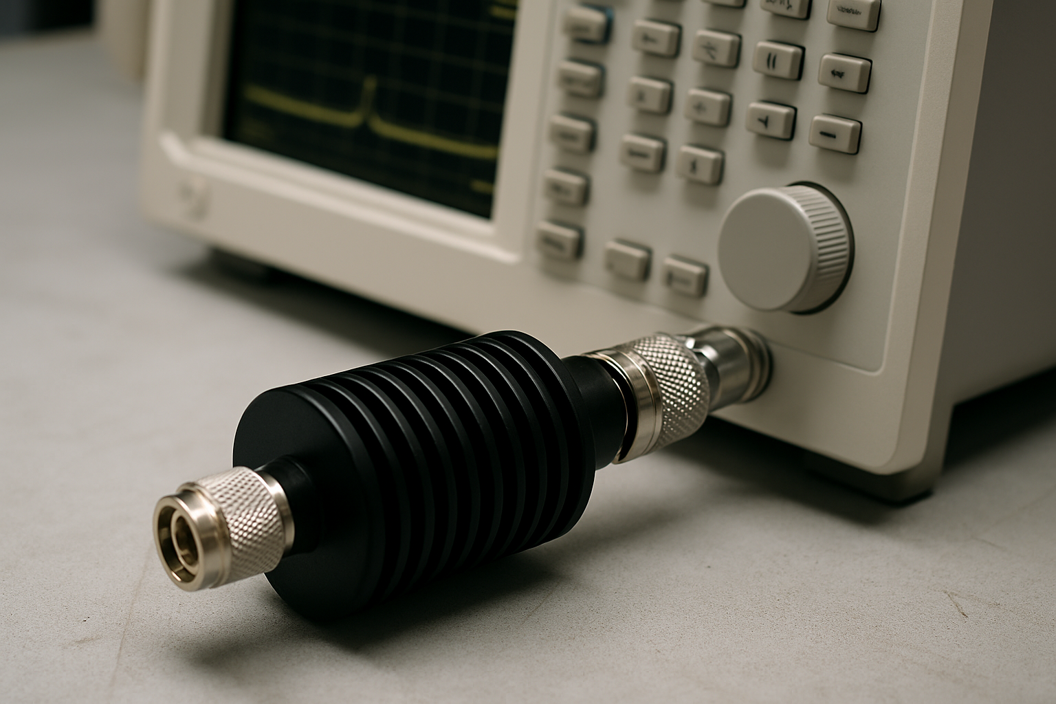 attenuator connected to an analyzer