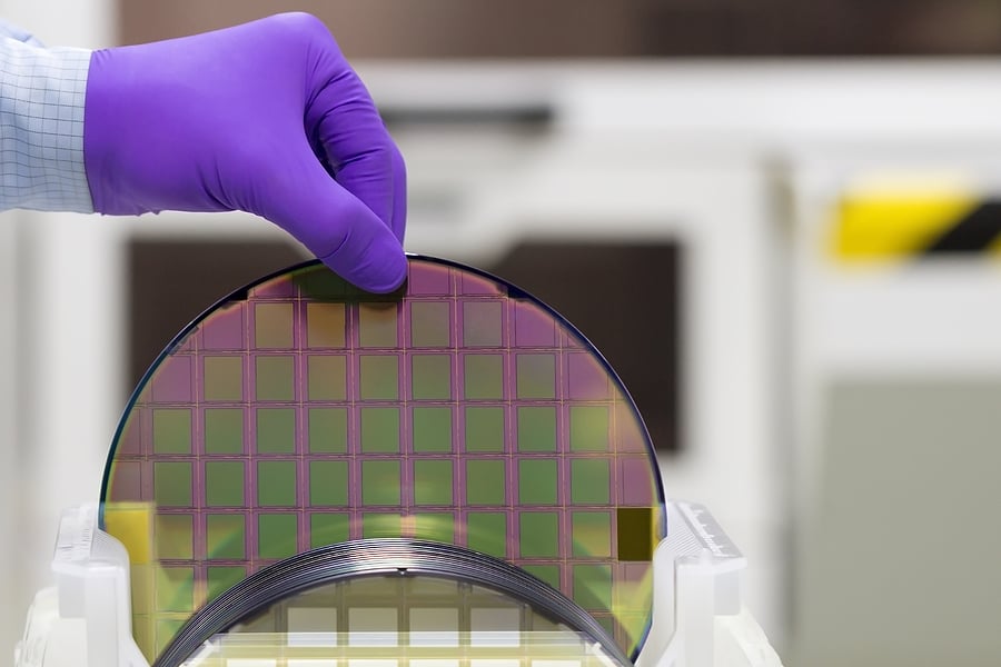 bigstock-Silicon-Wafer-With-Semiconduct-347832313