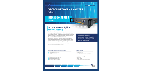 Cover of BNA 1000 Series, 20 GHz Datasheet