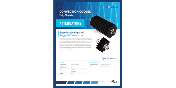 Cover of Convection Cooled Attenuators Datasheet
