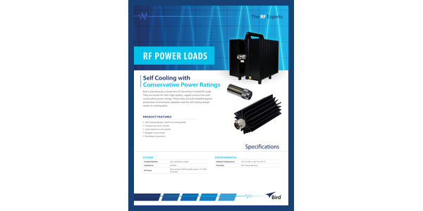 Cover of Convection Cooled RF Loads Datasheet