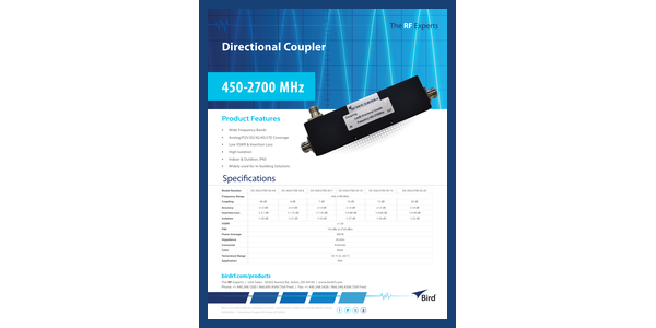 Cover of Directional Coupler DC Series Datasheet