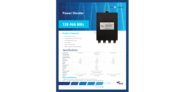 Cover of RF Power Dividers Datasheet