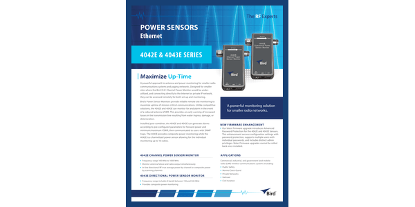 4042E & 4043E Ethernet RF Sensors | Bird – The RF Experts