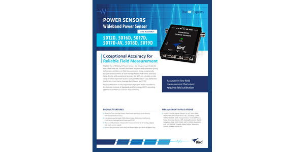 5000 Series Wideband RF Power Sensors | Bird – The RF Experts