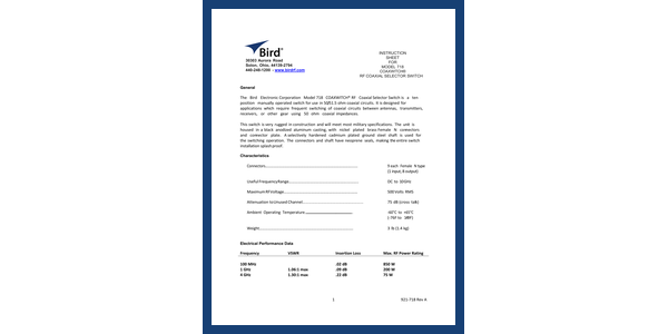 Cover of 718 Coaxwitch Manual