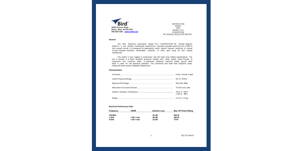 Cover of 72-2 Coaxwitch Manual