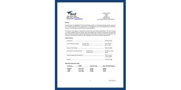 Cover of 74 Coaxwitch Manual