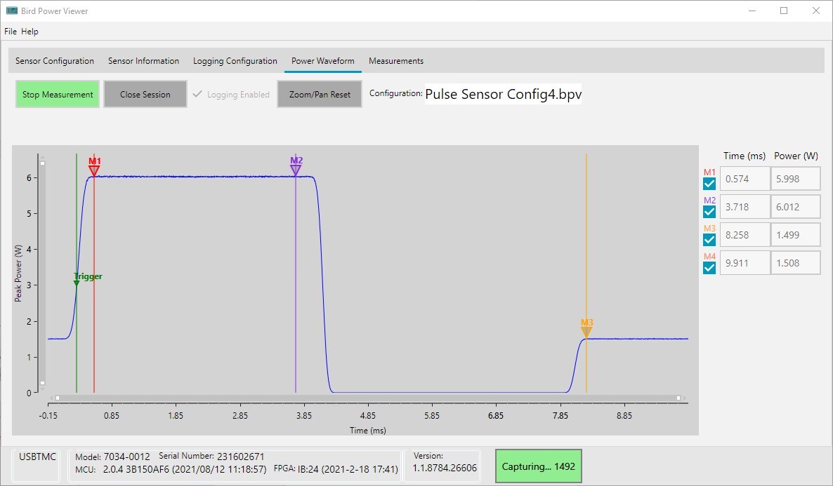 BirdPowerViewer-Power Waveform