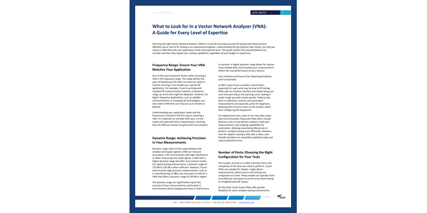 Cover of Bird Choosing the Right VNA App Note