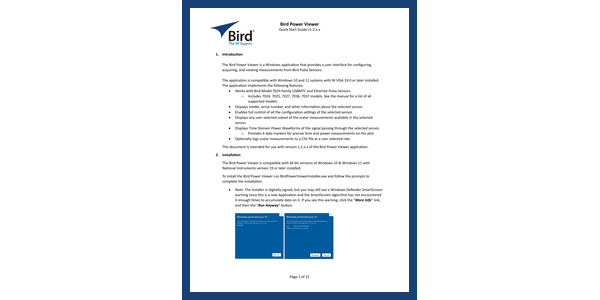 Front page of Bird Power Viewer Guide