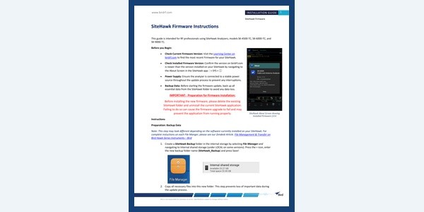 Cover of SiteHawk Firmware Instructions