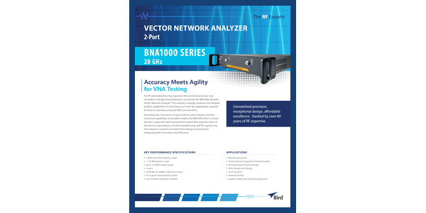 Cover of BNA 1000 Series, 20 GHz Datasheet