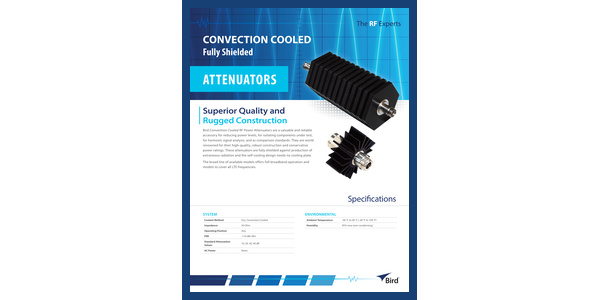 Cover of Convection Cooled Attenuators Datasheet