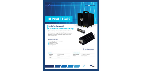 Cover of Convection Cooled RF Loads Datasheet